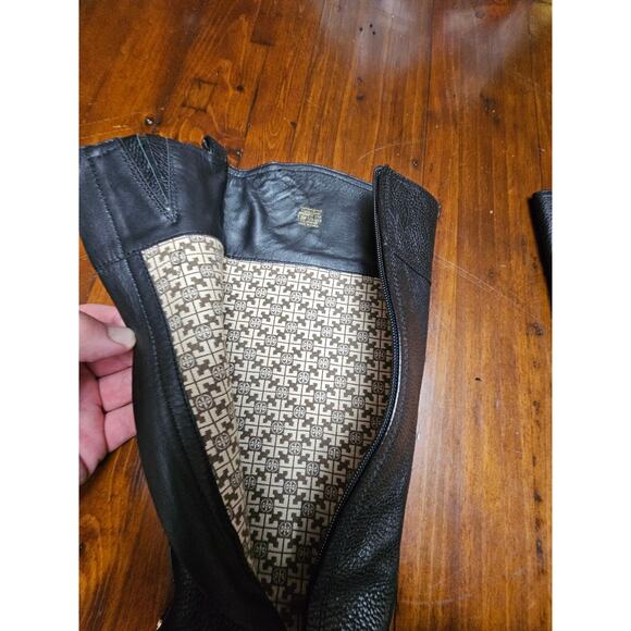 TORY BURCH MARLENE LEATHER RIDING BOOTS 6.5 - Picture 7 of 12